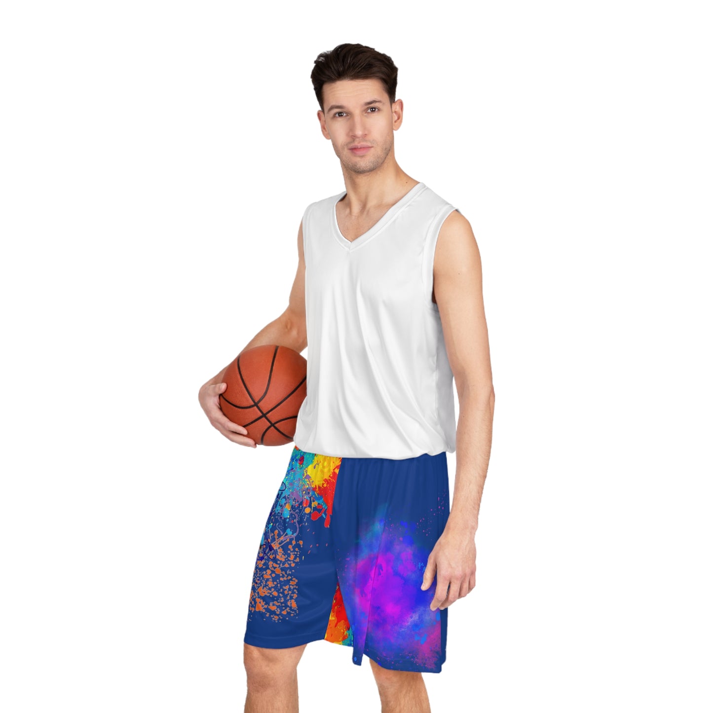 Basketball Shorts (AOP) - dark blue Printify