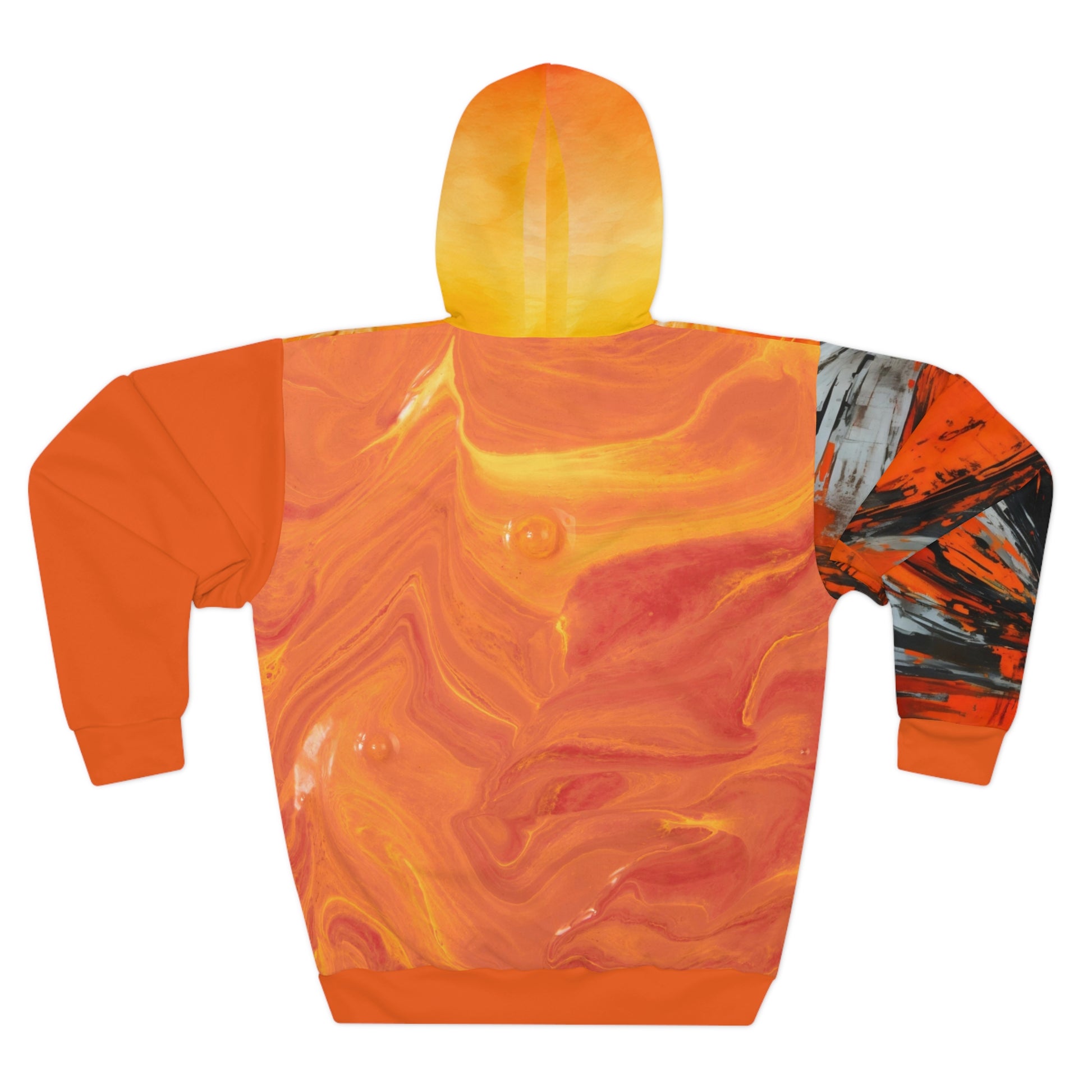abstract orange Pullover Hoodie (AOP) Printify
