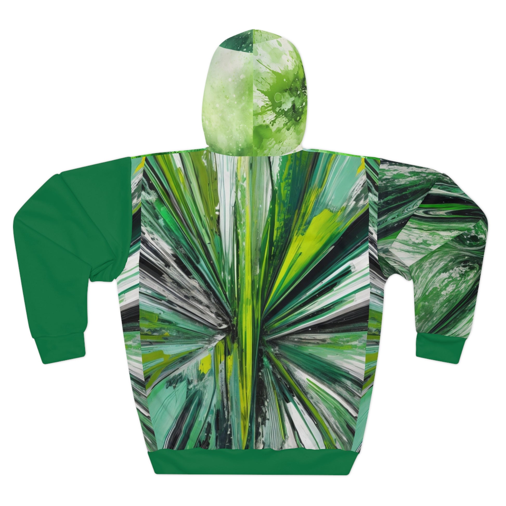 abstract green Pullover Hoodie (AOP) Printify
