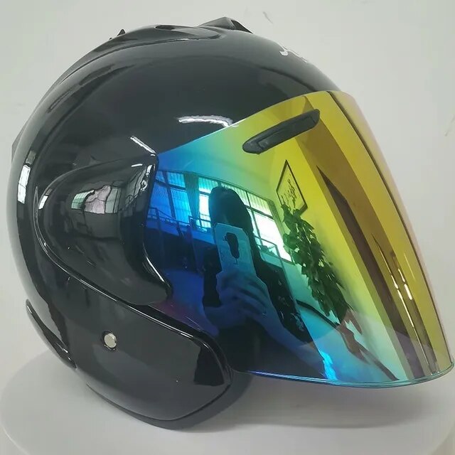 Motorcycle Half Helmet Canvas Graffitti
