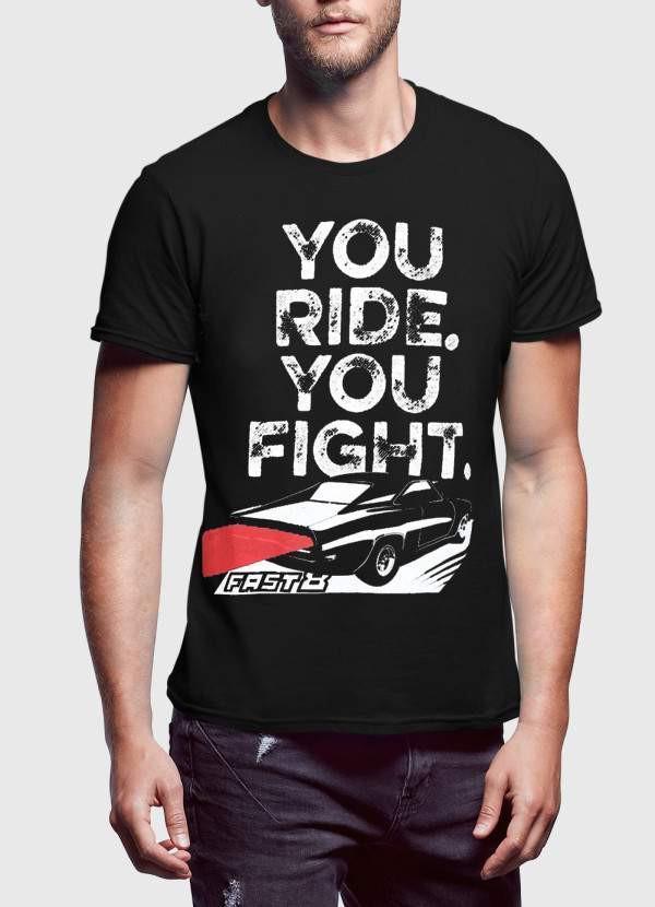 YOU RIDE YOU FIGHT Half Sleeves Black & Charcoal Tshirt Scorpius