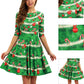 Christmas Costumes Round Neck Slim Midi-sleeved Dress ThisNew