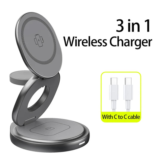 3 In 1 Metal Wireless Charger Canvas Graffitti