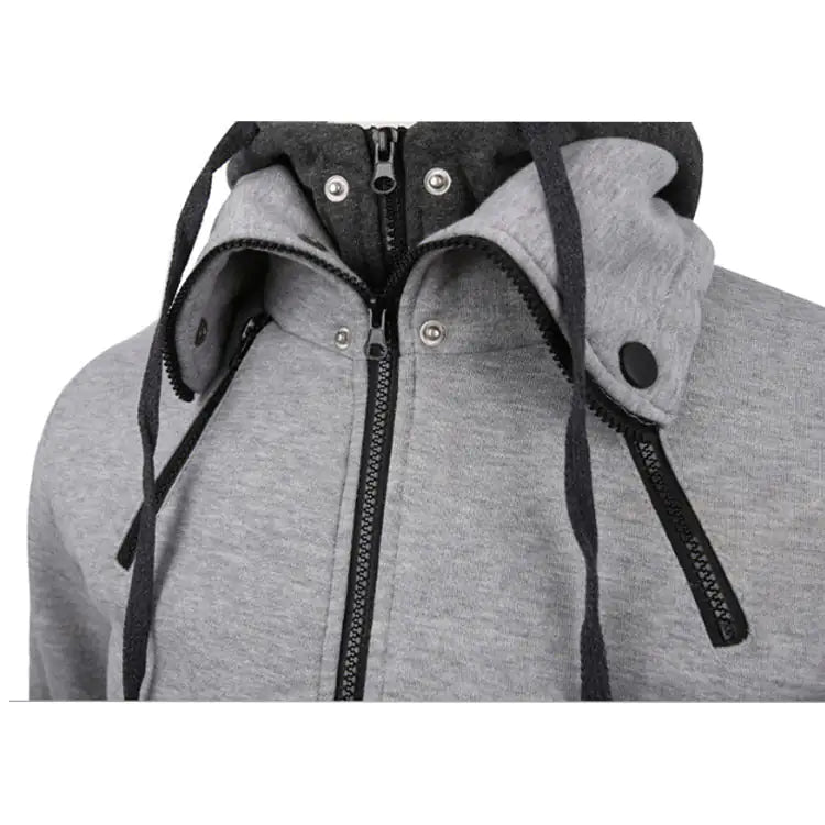 Double Zipper Hoodie Jacket for Men Canvas Graffitti