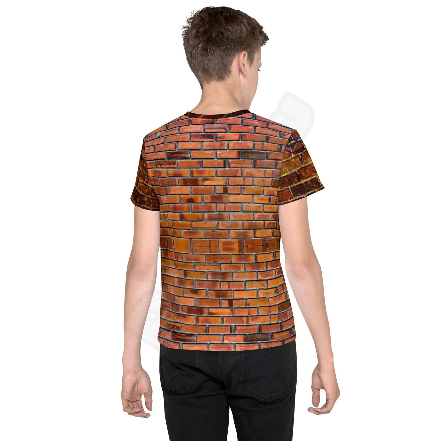 Youth crew neck t-shirt brick Canvas Graffitti